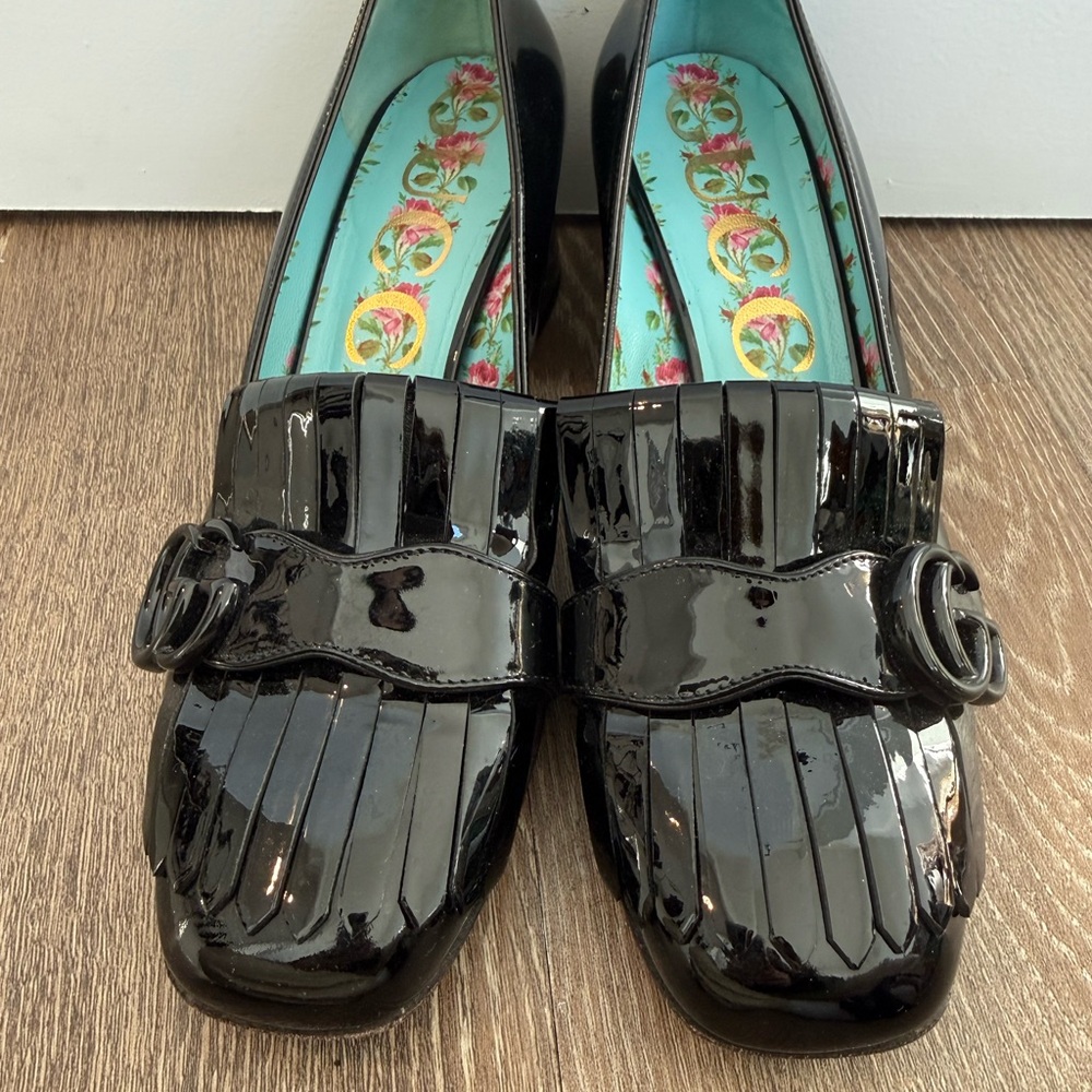 Gucci Black Patent Leather Loafers